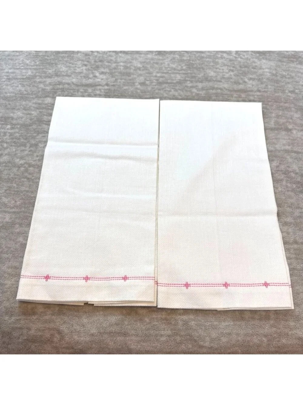 Vintage Pink Embroidered His & Hers Hand Towels